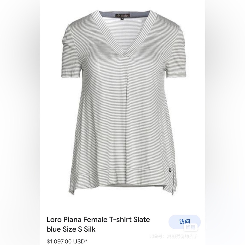 Loro Piana Blue Relaxed Fit Short Sleeve T-Shirt